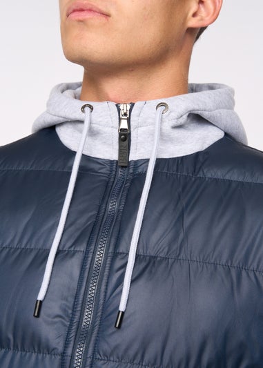 Bewley & Rich Navy Brookes Jersey Puffer Jacket