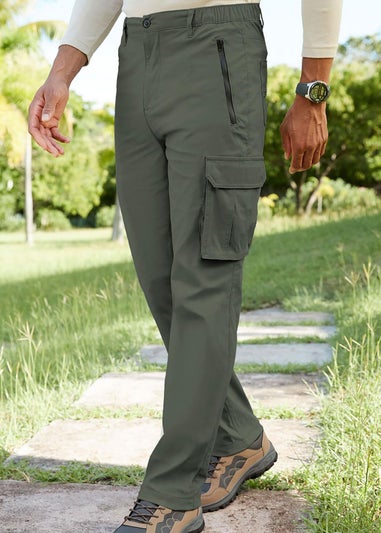 Cotton Traders Forest Green Quick Dry Stretch Action Trousers