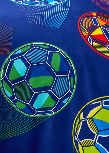 Catherine Lansfield Bright Blue Football Reversible Duvet Cover Set