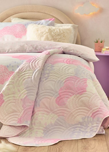 Catherine Lansfield Kids Soft Cloud Pink Pastel Bedspread (150x200cm)