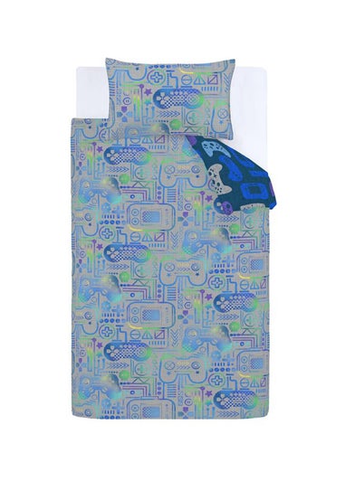Catherine Lansfield Kids Gamer So Soft Grey Blue Duvet Cover Set