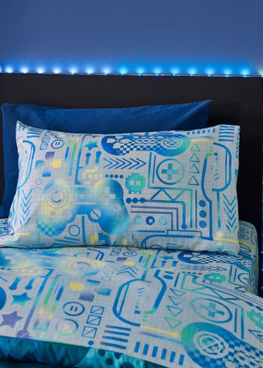 Catherine Lansfield Kids Gamer So Soft Grey Blue Duvet Cover Set