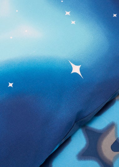 Catherine Lansfield Ombre Stars Bright Blue Reversible Duvet Cover Set