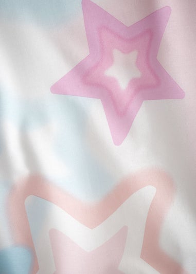 Catherine Lansfield Ombre Stars Reversible White Pastel Duvet Cover Set