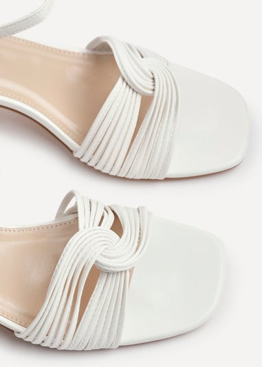 Linzi Susanna White Faux Leather Block Heeled Sandal