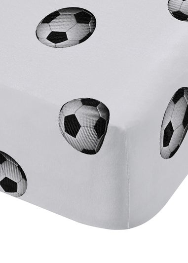 Catherine Lansfield White Football Fitted Sheet