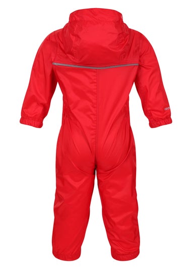 Regatta Pepper Kids Puddle IV Ruby Waterproof Breathable Isolite Rainsuit (6 Months - 6 Years)