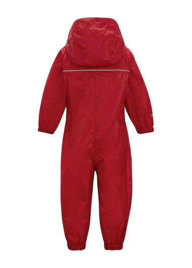 Regatta Pepper Kids Puddle IV Ruby Waterproof Breathable Isolite Rainsuit (6 Months - 6 Years)