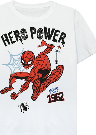 Marvel Spider-Man Hero Power Kids White Graphic T-Shirt (3-13 Years)