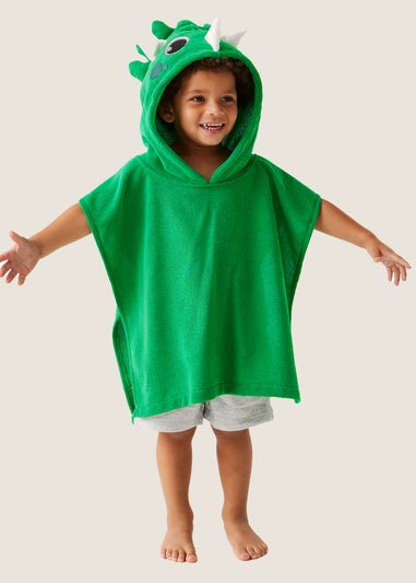 Regatta Dark Green The Dino Jelly Bean Kids Animal Robe (1-6 Years)