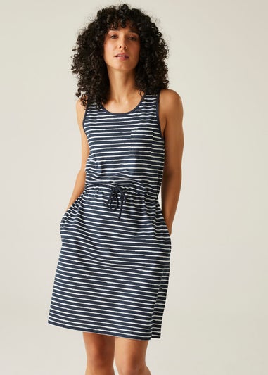 Regatta Navy White Painterly Stripe Ariena Dress