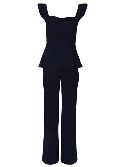 Quiz Navy Frill Sleeve Jumpsuit
