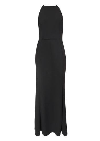 Quiz Black Halter Neck Fishtail Maxi Dress