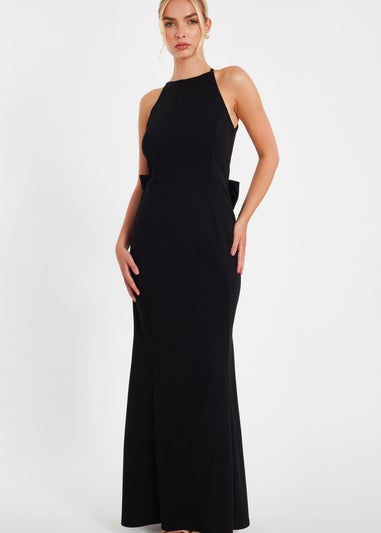 Quiz Black Halter Neck Fishtail Maxi Dress