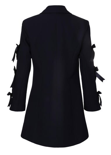Quiz Navy Bow Sleeve Blazer Dress