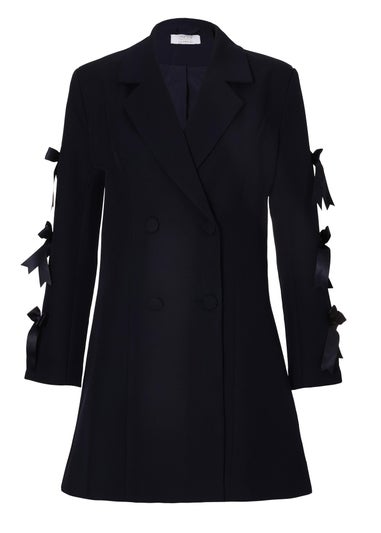 Quiz Navy Bow Sleeve Blazer Dress