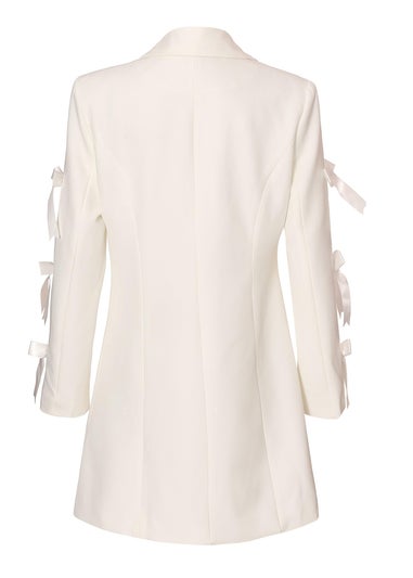Quiz White Bow Sleeve Blazer Dress