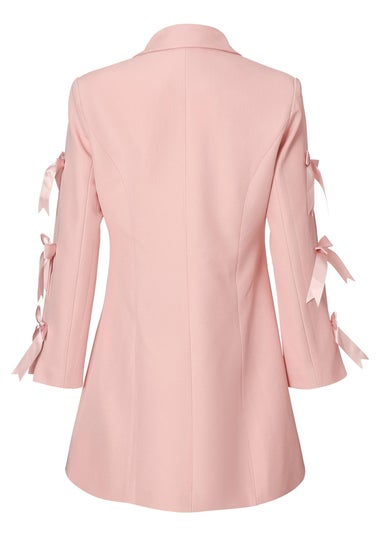 Quiz Pink Bow Sleeve Blazer Dress