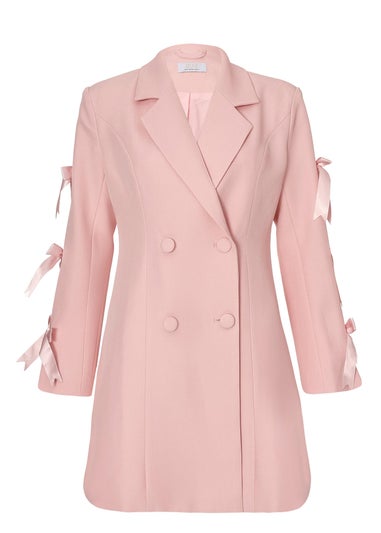 Quiz Pink Bow Sleeve Blazer Dress
