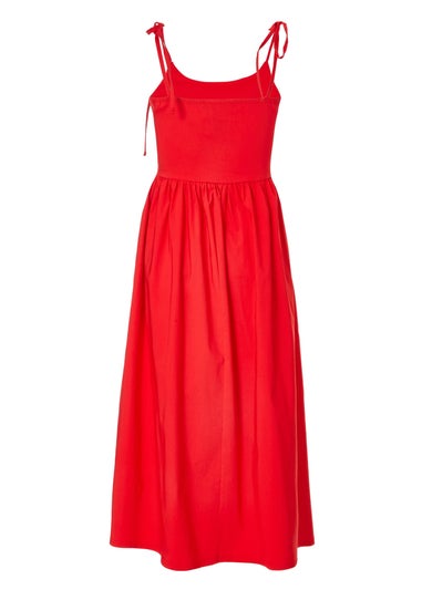 Quiz Red Tie Shoulder Midi Dress
