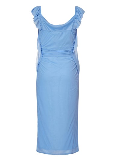 Quiz Blue Frill Midi Dress