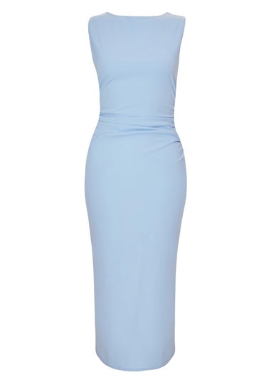 Quiz Blue Petite Bow Back Midaxi Dress