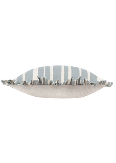 Furn Carmon Stripe Ruffle Blue Cushion (40 x 60 x 8 cm)