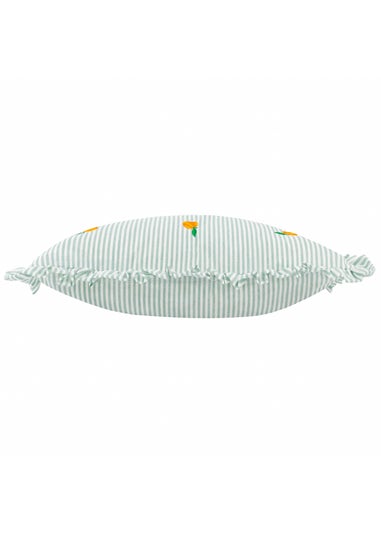 Furn Les Fruites Embroidered Ruffle Orange Cushion (30 x 50 x 8 cm)