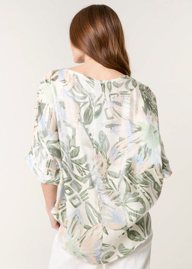 Blue Vanilla Khaki Metallic Sheen Top