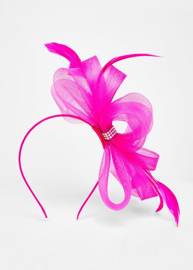 Quiz Fuschia Diamante Bow Headband Fascinator