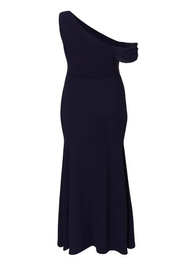 Quiz Navy Curve Drop Sleeve Maxi Dress