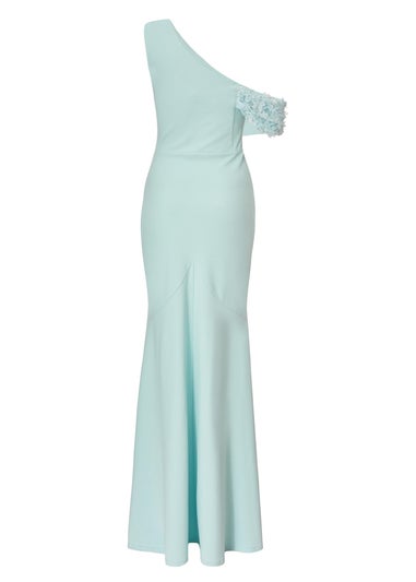 Quiz Blue Floral Ruched Maxi Dress