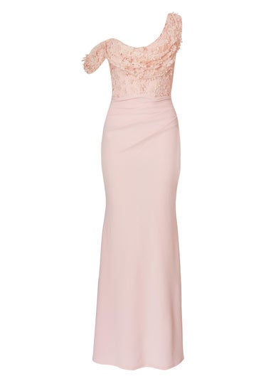 Quiz Pink Floral Drop Sleeve Maxi Dress