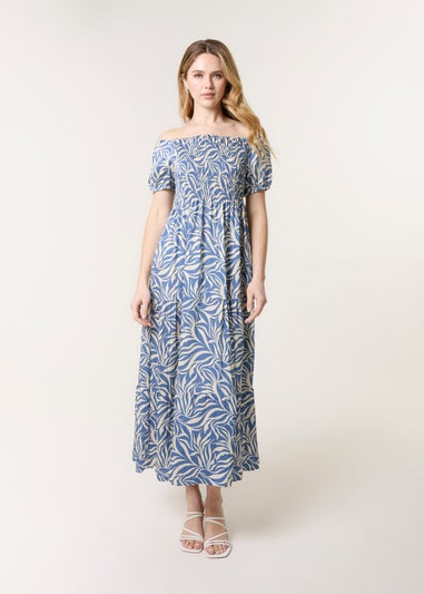 Blue Vanilla Blue Elasticated Sleeve Maxi Dress