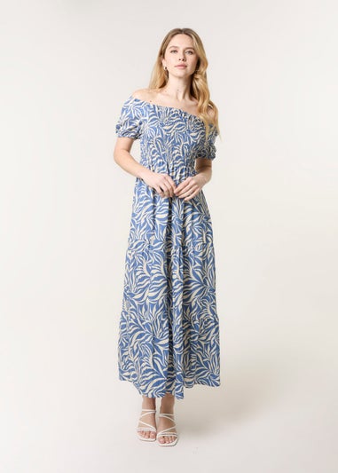 Blue Vanilla Blue Elasticated Sleeve Maxi Dress