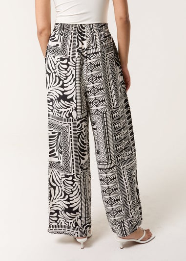 Blue Vanilla Black Abstract Print Trousers