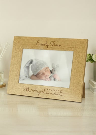Personalised Memento Company Brown 6x4 Wooden Photo Frame
