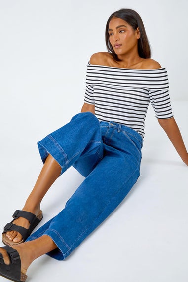Roman Denim Cotton Denim Stretch Culottes