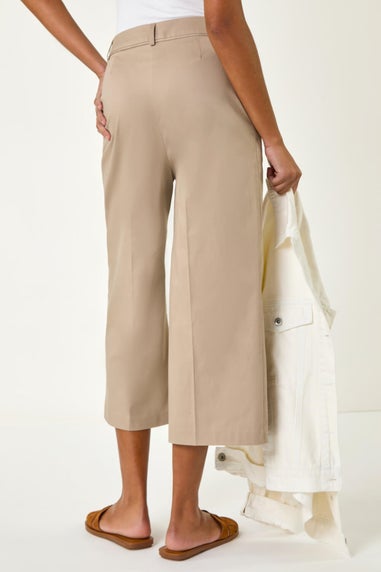 Roman Mocha Cotton Culotte Trousers