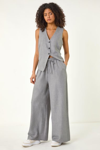 Dusk Grey Dusk Elasticated Waist Wide Leg Trouser