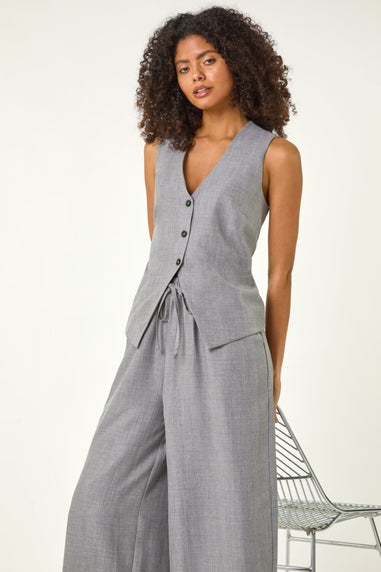 Dusk Grey Dusk Elasticated Waist Wide Leg Trouser