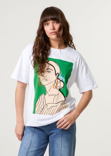 Blue Vanilla White Woman Portrait Top