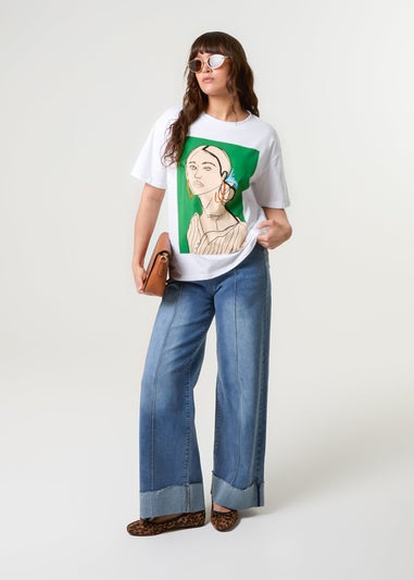Blue Vanilla White Woman Portrait Top