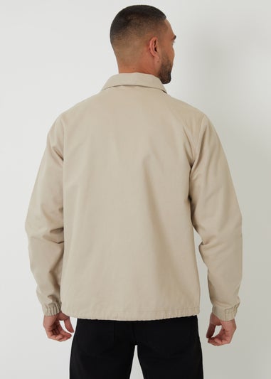 Threadbare Stone Cotton Twill Lightweight Collared Jacket