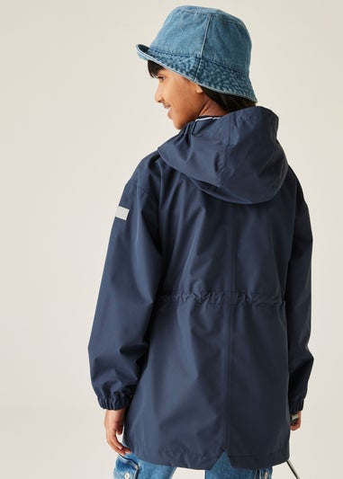 Regatta Navy/White Stripe Kids Ballina Waterproof Breathable Isotex Jacket (3-16 Years)