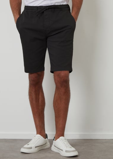 Threadbare Black Elasticated Waist Stretch Chino Shorts