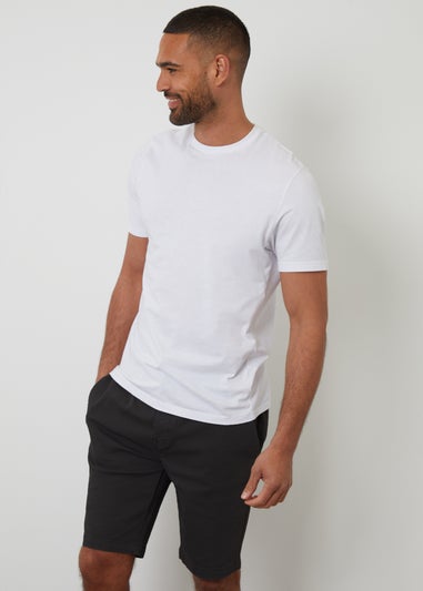 Threadbare Black Elasticated Waist Stretch Chino Shorts
