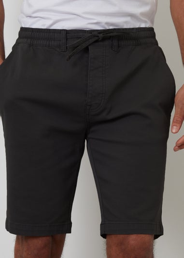 Threadbare Black Elasticated Waist Stretch Chino Shorts
