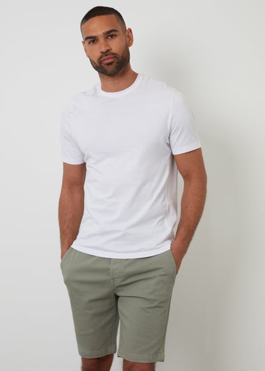 Threadbare Soft Green Elasticated Waist Stretch Chino Shorts
