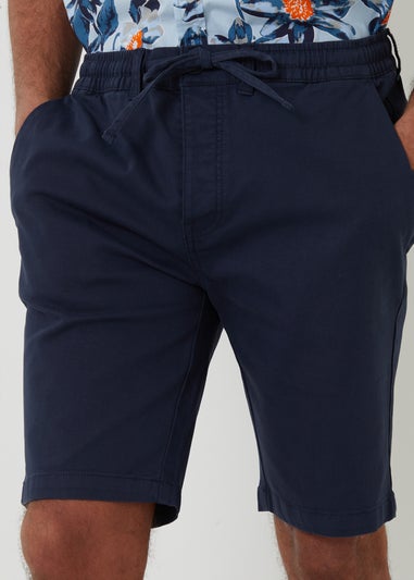 Threadbare Navy Elasticated Waist Stretch Chino Shorts